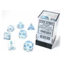 Sada kostek Chessex Borealis Polyhedral Icicle/Light blue Luminary 7-Die Set