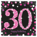 UBROUSKY papírové  Sparkling pink narozeniny  "30" 33x33 cm 16ks
