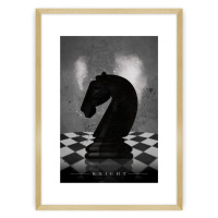 Dekoria Plakát Chess III, 50 x 70 cm, Ramka: Złota