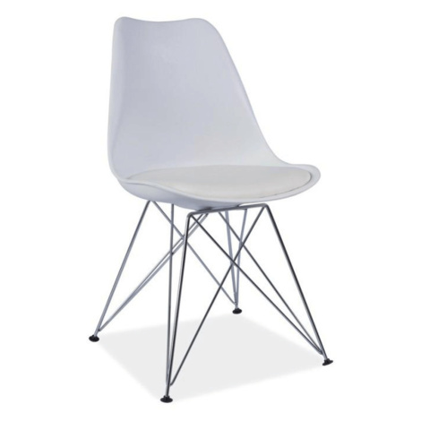 Židle, bílá + chrom, METAL 2 NEW Tempo Kondela