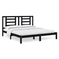 Rám postele černý masivní dřevo 180 × 200 cm Super King, 3104367