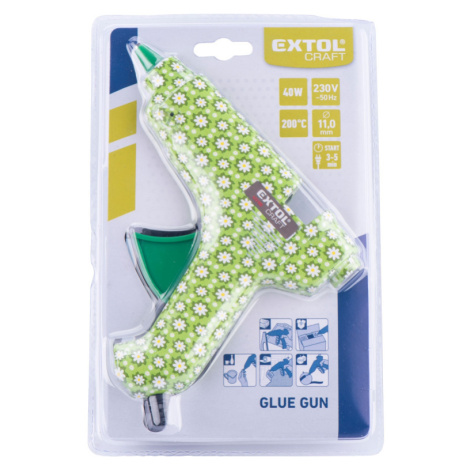 pistole tavná lepící, květinová, ?11mm, 40W Extol Premium