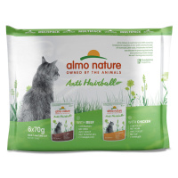 Almo Nature Holistic Anti Hairball - Mix: 12 x 70 g s kuřecím & s hovězím