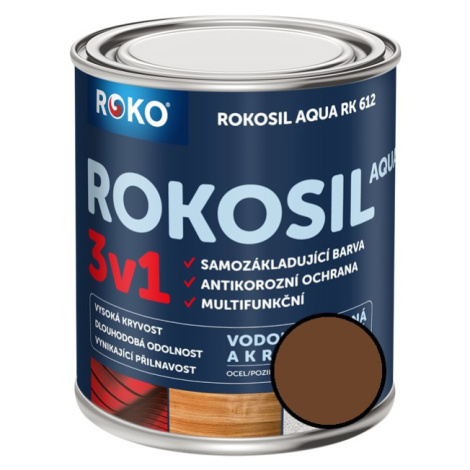 Barva samozákladující Rokosil Aqua 3v1 RK 612 2430 hnědá střední, 0,6 l ROKOSPOL