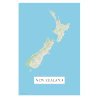 Mapa New Zeland color, POSTERS, 26.7x40 cm