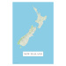 Mapa New Zeland color, POSTERS, (26.7 x 40 cm)