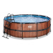 Bazén s pískovou filtrací Wood pool Exit Toys kruhový ocelová konstrukce 427*122 cm hnědý od 6 l