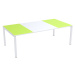 Paperflow Konferenční stůl easyDesk®, v x š x h 750 x 2200 x 1140 mm, bílá/zelená