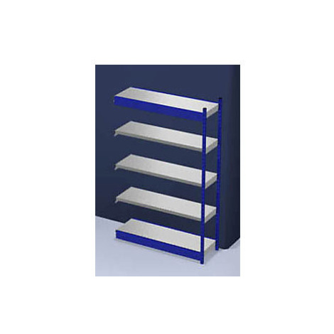 hofe Stabilní zásuvný regál, jednostranný, výška regálu 2000 mm, modrý / pozinkovaný, šířka poli