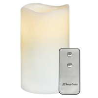 ACA Lighting bílá svíčka, 1 LED na baterie 2xAA + dálkové ovládání, teplá bílá, IP20, pr.7.5x15c