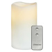 ACA Lighting bílá svíčka, 1 LED na baterie 2xAA + dálkové ovládání, teplá bílá, IP20, pr.7.5x15c