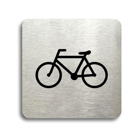 Accept Piktogram "bicykl" (80 × 80 mm) (stříbrná tabulka - černý tisk bez rámečku)