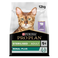 Pro Plan Cat Sterilised Renal Plus granule pro kastrované kočky s krůtou 10 kg + 2 kg