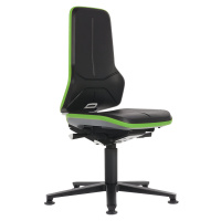bimos Pracovní otočná židle NEON, patky, permanentní kontakt, PU pěna, zelený flexibilní pás