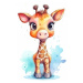 Obrazy na stěnu - Žirafka plná radosti Rozměr: 40x50 cm, Rámování: bez rámu a bez vypnutí plátna