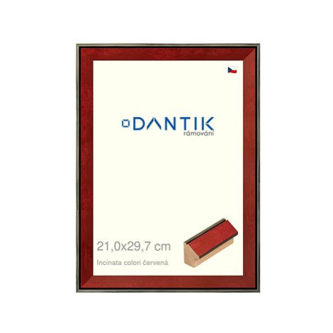 DANTIK rámeček 21 × 29,7, INCLINATA colori červený sklo čiré