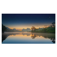 Fotografie Misty morning at Lake in Krabi, Dulyanut Swdp, (40 x 22.5 cm)