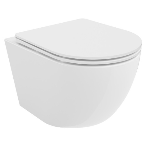 MEXEN/S Lena Závěsná WC mísa Rimless Tornado včetně sedátka s slow slim, duroplast, bílá lesk 30