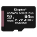 Kingston MicroSDXC karta 64GB micSDXC Canvas Select Plus 100R A1 C10 Card + SD adaptér