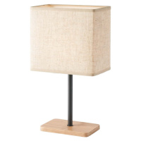 Stolní lampa v černé a přírodní barvě s textilním stínidlem (výška 30 cm) Kate – Fischer & Honse