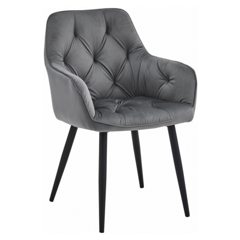 Jídelní křeslo JORK VELVET, tmavě šedé