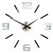Moderní nástěnné hodiny SILVER XL BLACK-MIRROR
