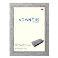 DANTIK rámeček 29,7 × 42, RETRO šedý plexi čiré