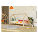 Benlemi Dětská dřevěná postel domeček SAFE 3v1 se zábranou Zvolte barvu: Nelakovaná, Zvolte rozm