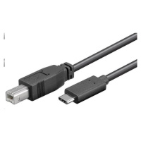 PremiumCord Kabel USB 3.1 konektor C/male - USB 2.0 konektor B/male, 1m