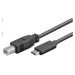 PremiumCord Kabel USB 3.1 konektor C/male - USB 2.0 konektor B/male, 1m