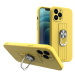 Silikonové pouzdro s kovovým kroužkem na iPhone 12 6.1" yellow