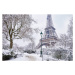 Fotografie Scenic view of Eiffel tower on snowy day, encrier, 40x26.7 cm