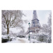 Fotografie Scenic view of Eiffel tower on snowy day, encrier, 40 × 26.7 cm