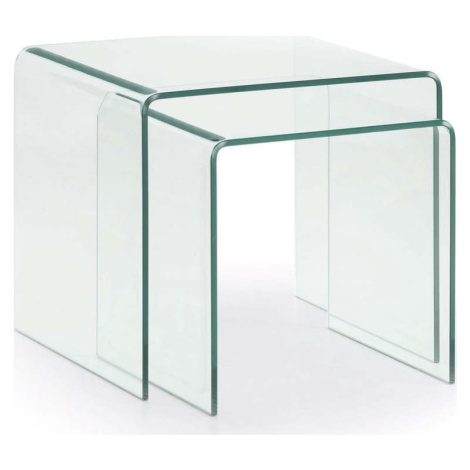 Skleněné konferenční stolky v sadě 2 ks 50x50 cm Burano – Kave Home