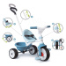 Tříkolka s volnoběhem Be Move Tricycle Blue Smoby s vodicí tyčí a EVA koly modrá od 15 měsíců