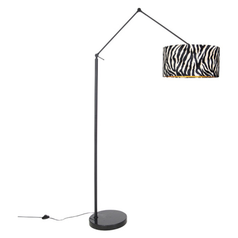 Moderní stojací lampa černé stínidlo zebra design 50 cm - Editor QAZQA