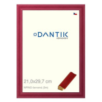 DANTIK rámeček 21 × 29,7, NPINO červený sklo čiré