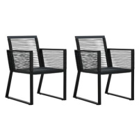 Zahradní židle 2 ks černé PVC ratan 48572