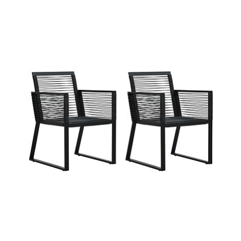 Zahradní židle 2 ks černé PVC ratan 48572 SHUMEE