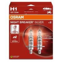 OSRAM H1 12V 55W P14.5s NIGHT BREAKER SILVER +100% 2ks 64150NBS-2HB