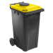 Nádoba na odpad podle DIN EN 840 s vhazovacím otvorem, 240 l, pro sklo, láhve, plechovky, antrac