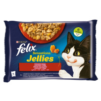 Felix Sensations Jellies lahodný výběr v želé - s hovězím a kuřetem 4 x 85 g