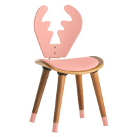 Dětská židlička los boom - buk/růžová