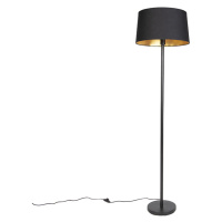 Moderní stojací lampa černá s černým odstínem 45 cm - Simplo