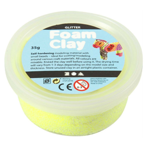 Modelovací kuličková hmota samotvrdnoucí - neonově žlutá třpytivá