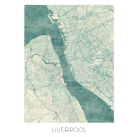 Mapa Liverpool, Hubert Roguski, (30 x 40 cm)