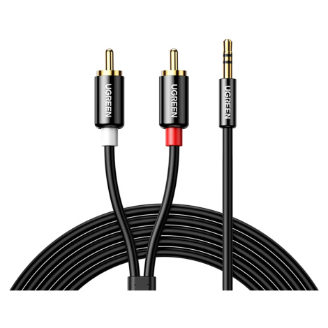 Ugreen audio kabel 3,5 mm mini jack - 2RCA 1,5 m černý (AV116)