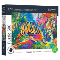 Trefl Puzzle UFT Color Splash: Setkání s tygrem 500 dílků