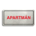 Accept Piktogram "APARTMÁN" (160 × 80 mm) (stříbrná tabulka - barevný tisk)