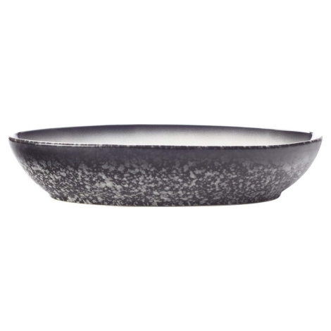 Bílo-černá keramická oválná miska Maxwell & Williams Caviar, délka 20 cm